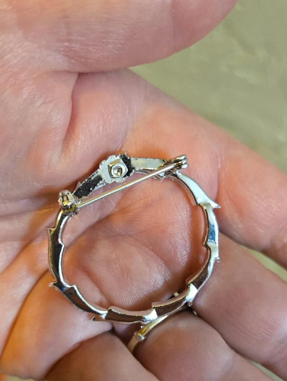Set Of Two Silver-Tone Wreath Brooches